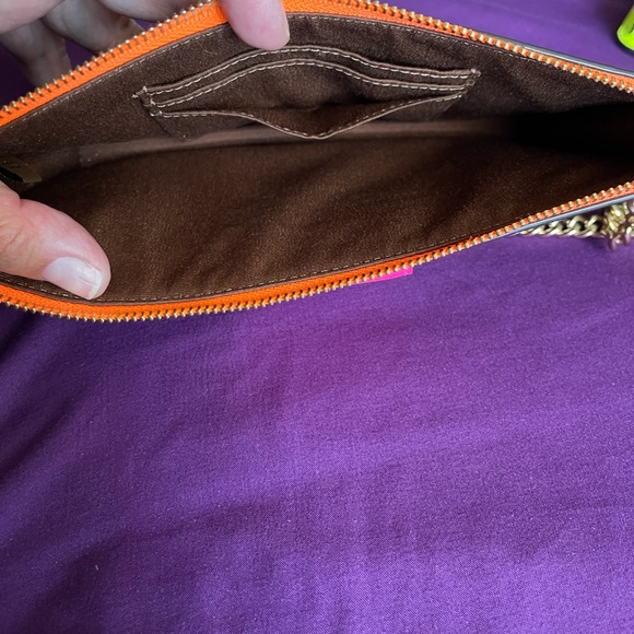 Coach Signature Crossbody Bag with Pink and Orange Accents - Picture 4 of 6